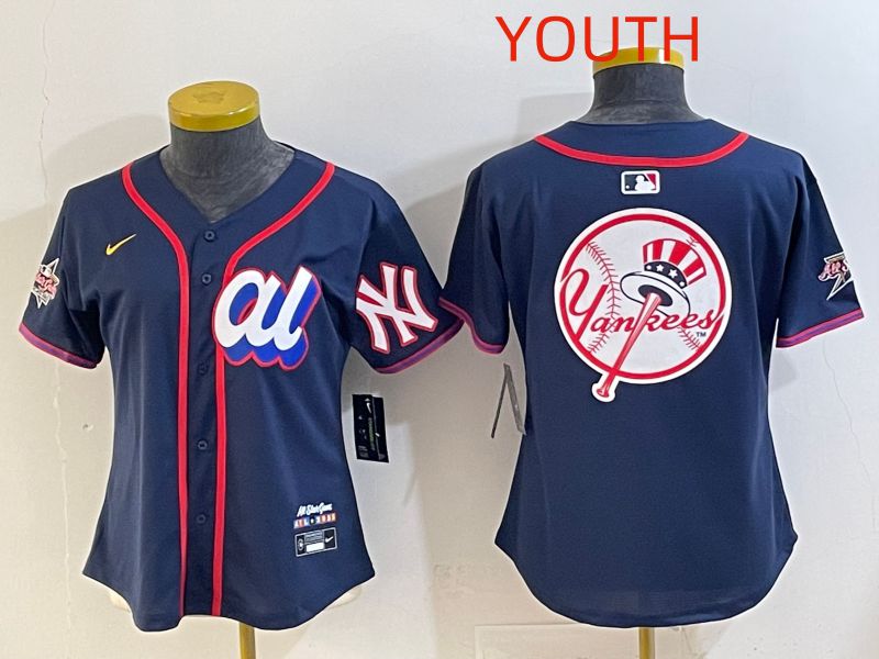 Youth 2025 New York Yankees Blank Drak Blue All star Nike MLB Jersey style 016->youth mlb jersey->Youth Jersey